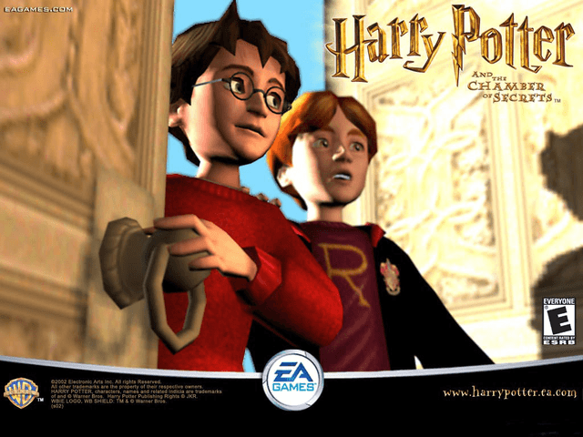 Harry Potter and the Chamber of Secrets title screen for Xbox